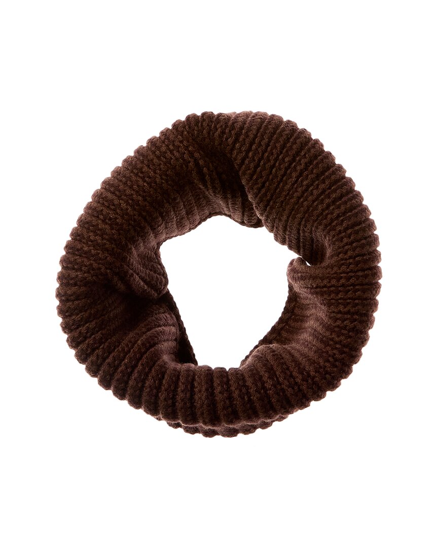 Fendi Logo Leather-Trim Wool Scarf Brown Multi