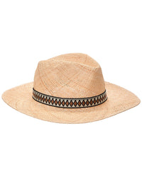 Bruno Magli Packable Straw Panama Hat Brown Multi