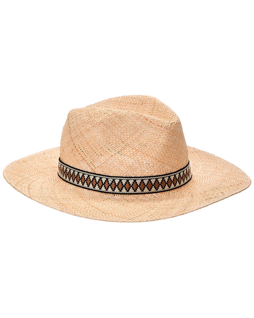 Bruno Magli Packable Straw Panama Hat Brown Multi