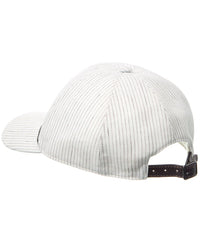 Brunello Cucinelli Brunello Cucinelli Leather-Trim Linen-Blend Cap