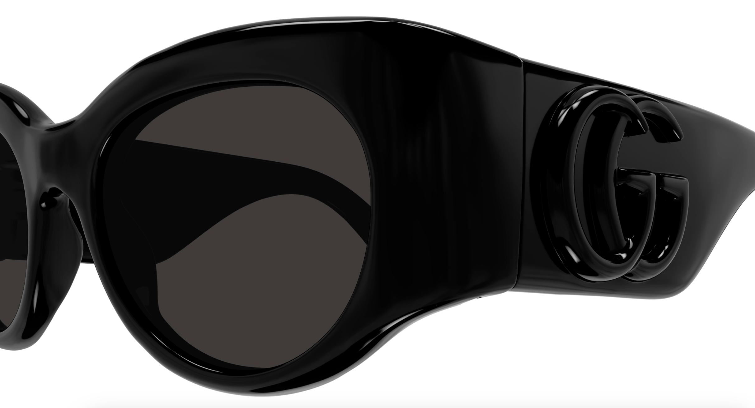 Gucci GG1544S-001 Black round Ladies Sunglasses