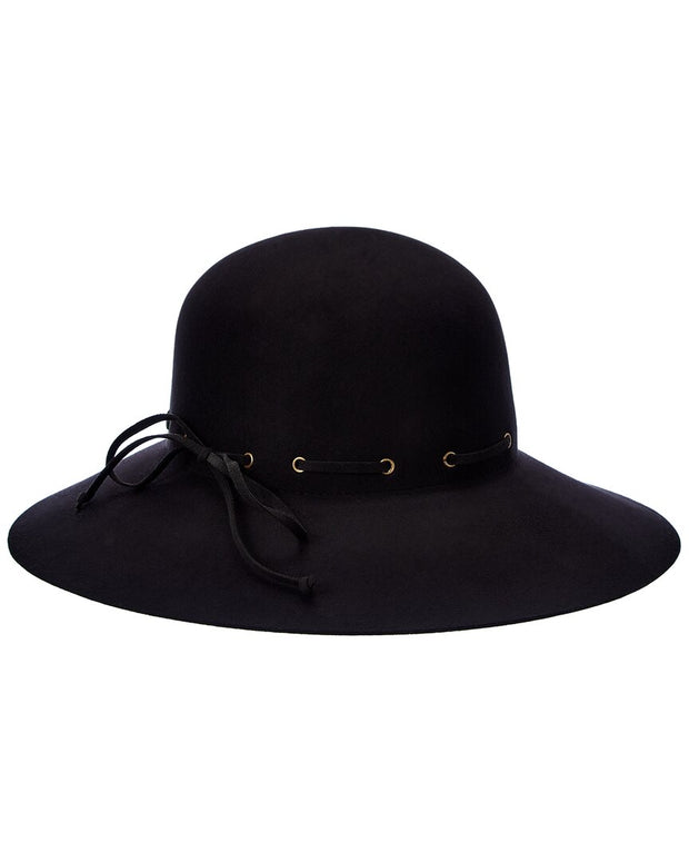 Bruno Magli Leather-Trim Wool Felt Hat