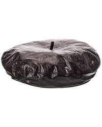 Dior Leather Beret, 57, Black