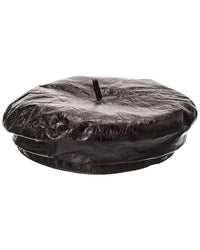 Dior Leather Beret, 57, Black