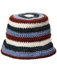 Khaite Kam Striped Cashmere Bucket Hat Purple One Size