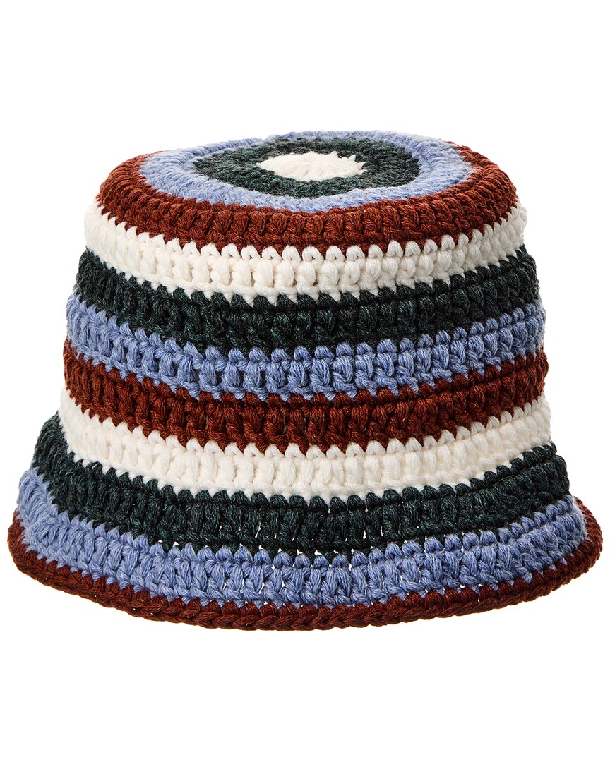 Khaite Kam Striped Cashmere Bucket Hat Purple One Size