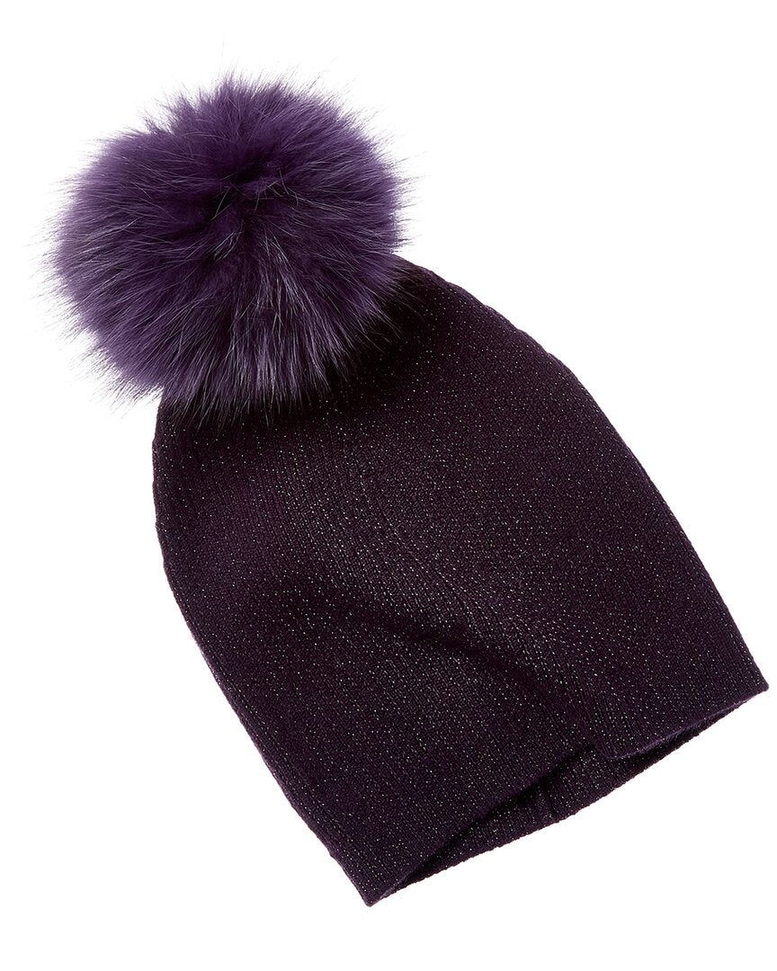 Sofia Cashmere Sofiacashmere Lurex Rib Cashmere Hat