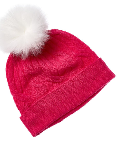 Hannah Rose Wide Cable Cashmere Hat – Bluefly display picture 3