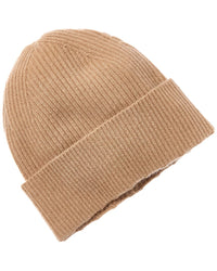Amicale Cashmere Cuffed Rib Knit Cashmere Hat