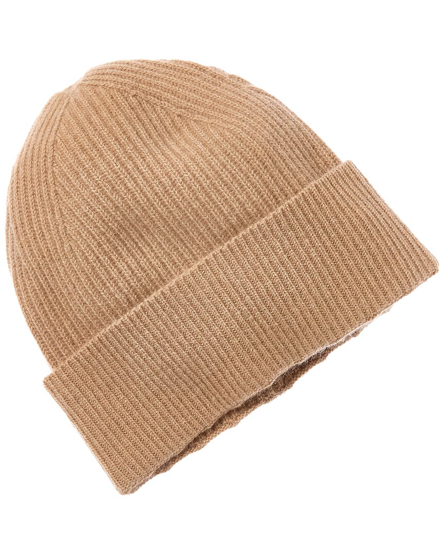 Amicale Cashmere Cuffed Rib Knit Cashmere Hat