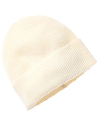 Amicale Cashmere Cuffed Rib Knit Cashmere Hat