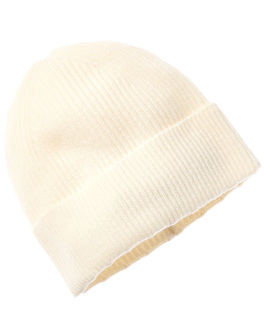 Amicale Cashmere Cuffed Rib Knit Cashmere Hat