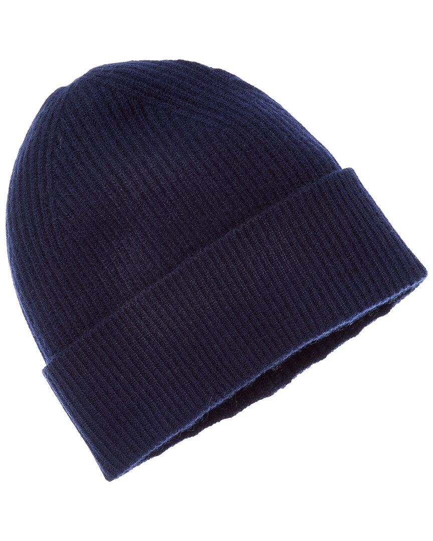 Amicale Cashmere Cuffed Rib Knit Cashmere Hat