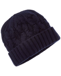 Amicale Cashmere Chunky Cable Cuffed Wool & Cashmere-Blend Hat