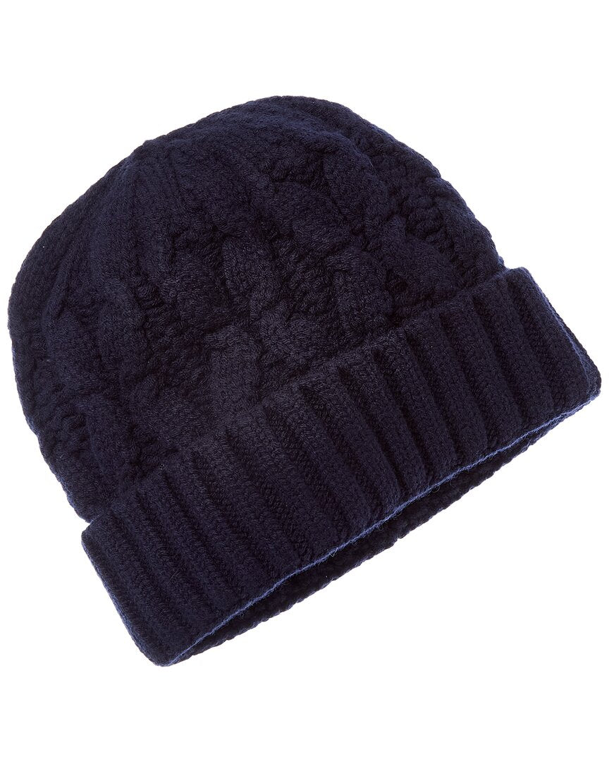 Amicale Cashmere Chunky Cable Cuffed Wool & Cashmere-Blend Hat