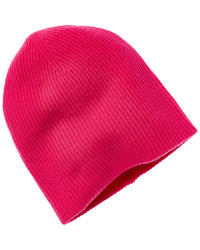 Amicale Cashmere 2 Color Reversible Rib Cashmere Hat
