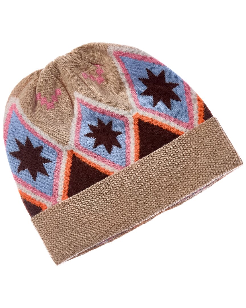 Brodie Cashmere Brodie Cashmere Fairisle Pom Pom Cashmere Beanie