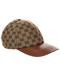 Gucci Gucci Gg Canvas & Leather Baseball Hat