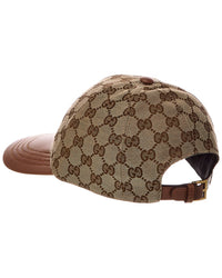 Gucci Gucci Gg Canvas & Leather Baseball Hat