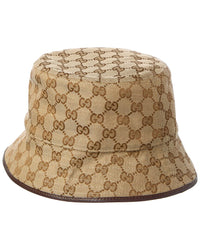 Gucci Gg Canvas & Leather Bucket Hat