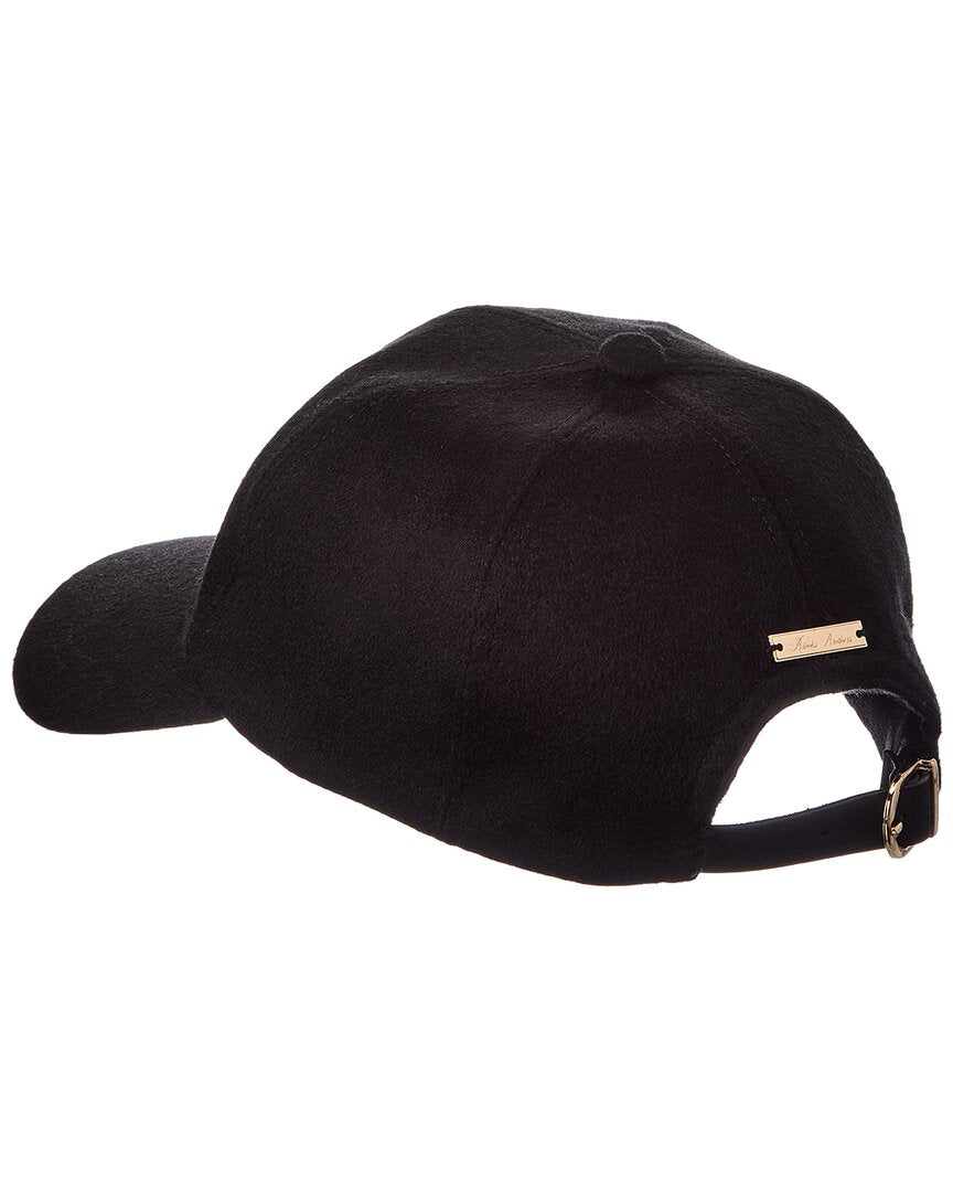 Brooks Brothers Brooks Brothers Leather-Trim Cashmere Baseball Cap