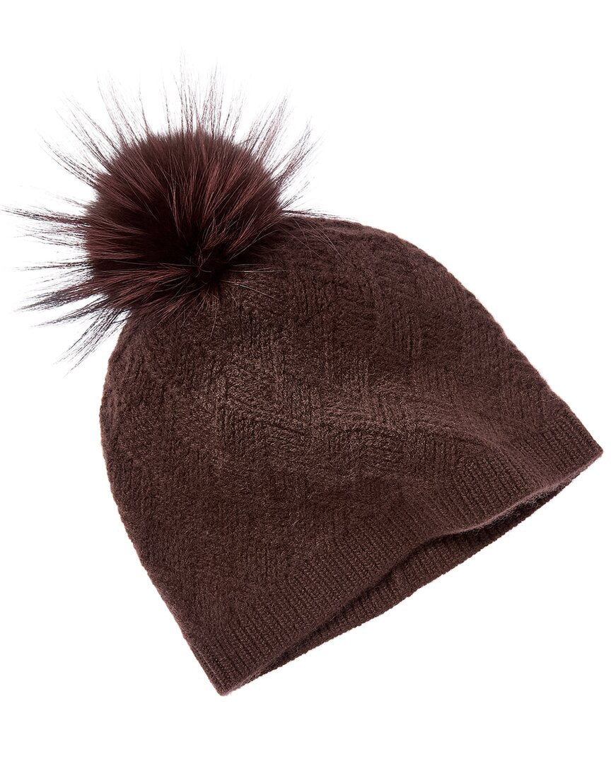Amicale Cashmere Basketweave Rib Cashmere Hat