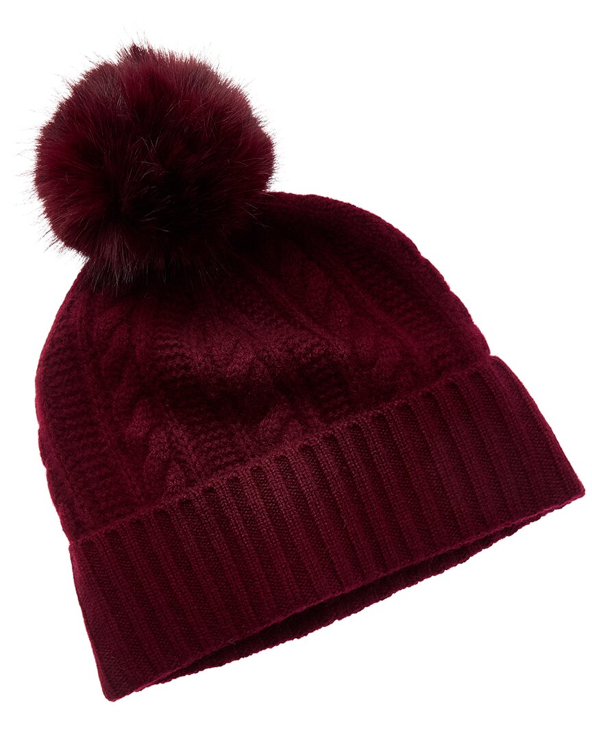 Amicale Cashmere Cable Cuffed Cashmere Hat