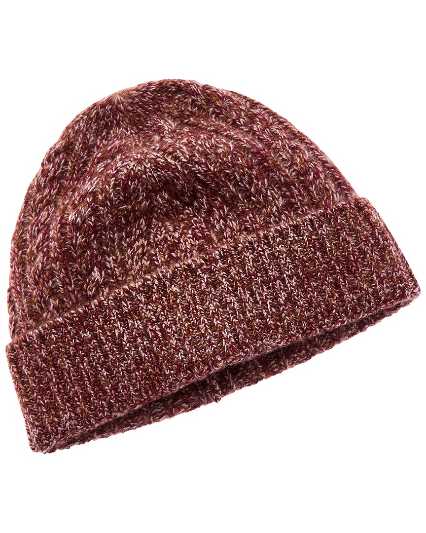 Amicale Cashmere Marled Cable Cuffed Cashmere Hat