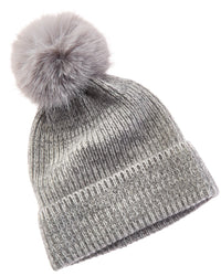 Amicale Cashmere Chunky Rib Marl Knit Cashmere Hat