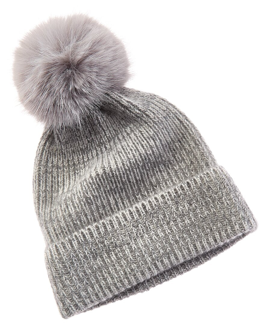Amicale Cashmere Chunky Rib Marl Knit Cashmere Hat