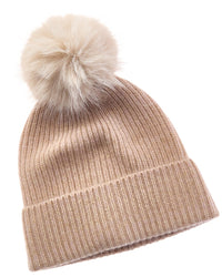 Amicale Cashmere Chunky Rib Marl Knit Cashmere Hat