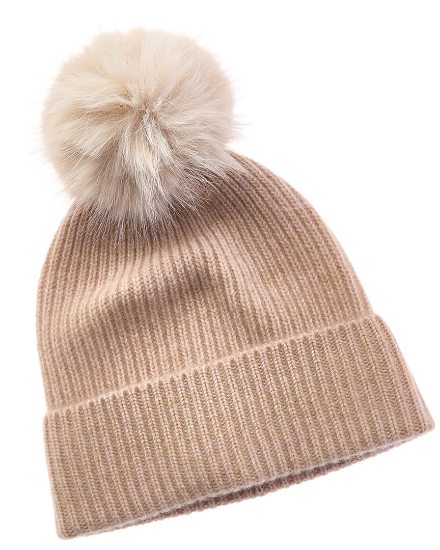 Amicale Cashmere Chunky Rib Marl Knit Cashmere Hat