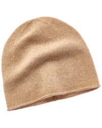 Amicale Cashmere Marled Jersey Rolled Edge Cashmere Beanie