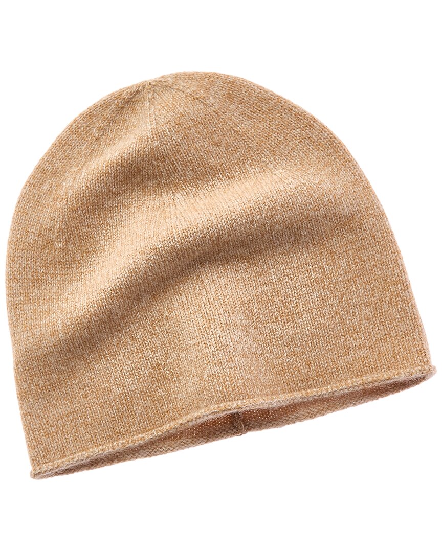 Amicale Cashmere Marled Jersey Rolled Edge Cashmere Beanie