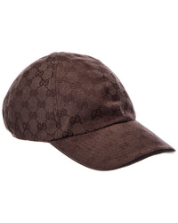 Gucci Gucci Gg Canvas Leather-Trim Baseball Cap