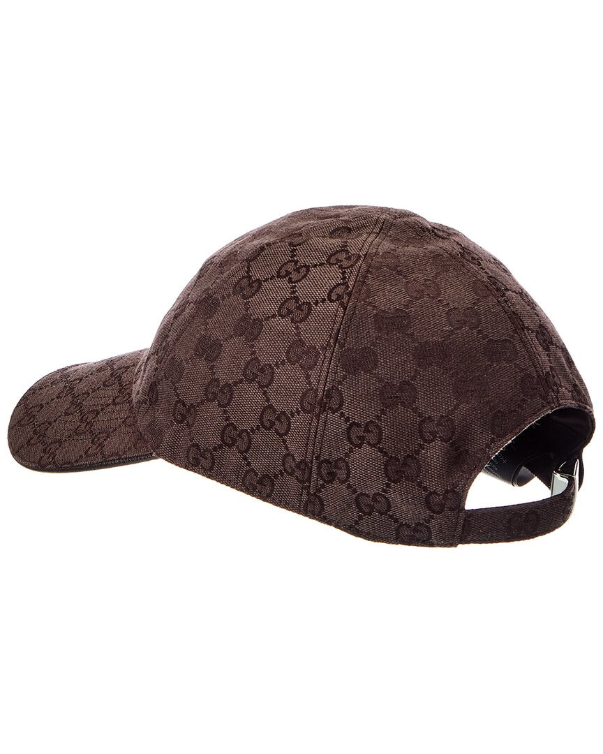 Gucci Gucci Gg Canvas Leather-Trim Baseball Cap