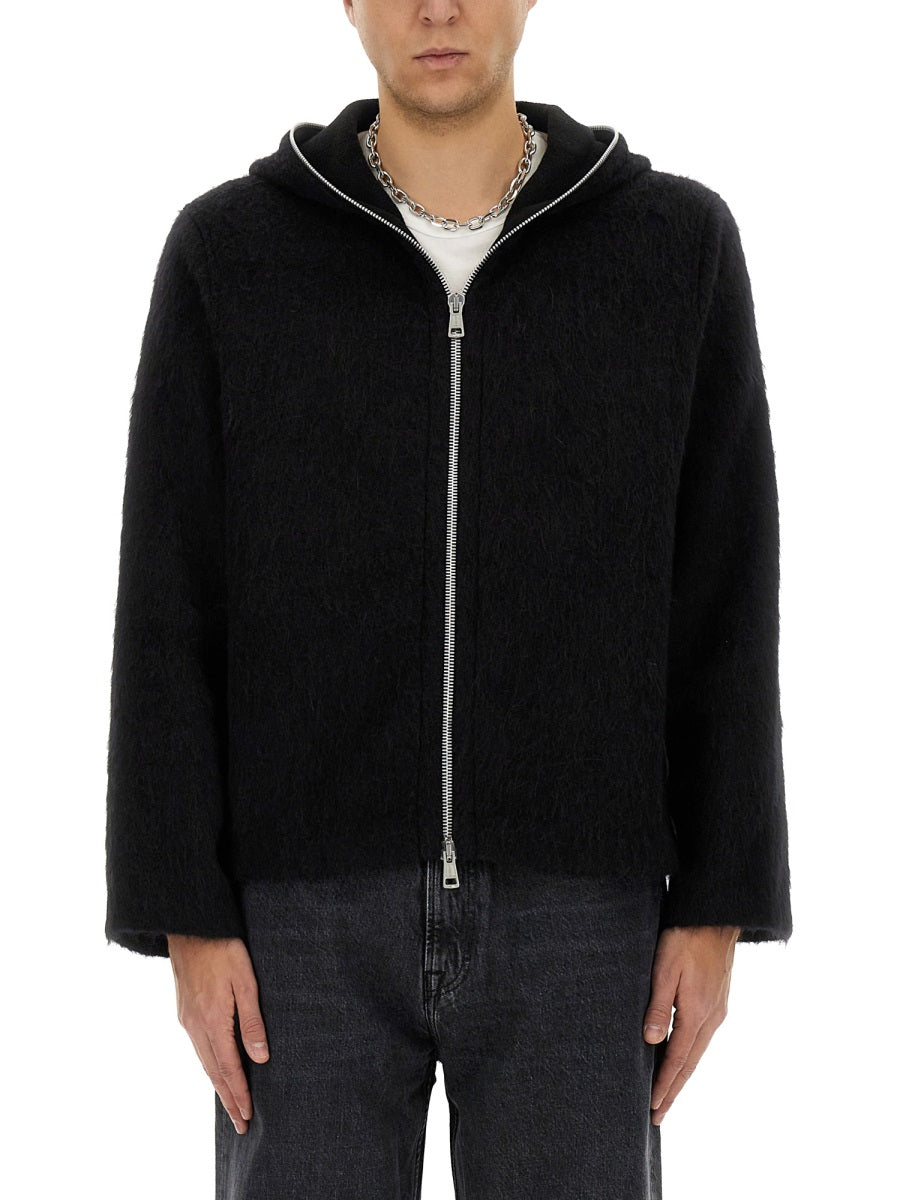 Our Legacy Men Felpa In Lana Con Zip