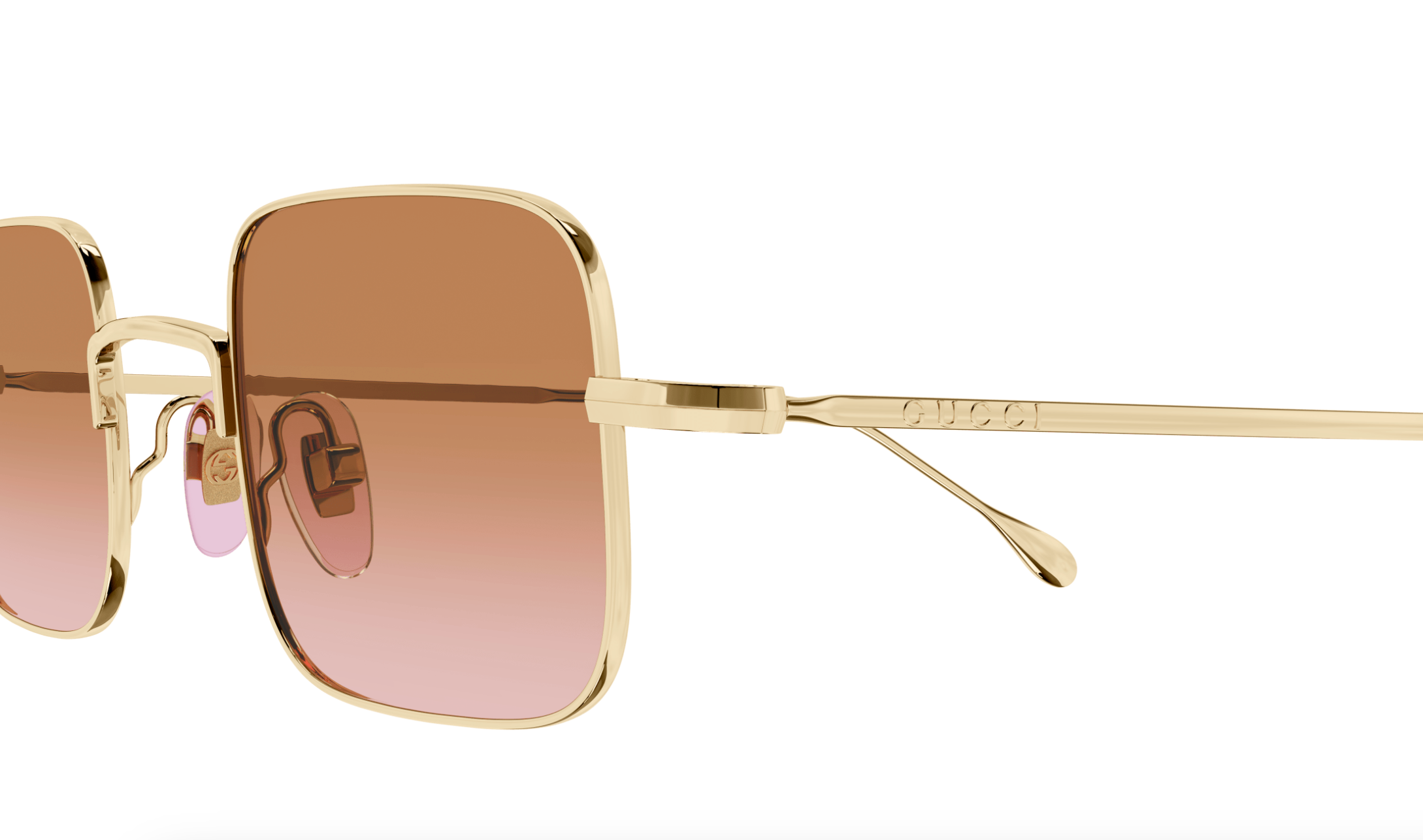 Gucci GG1813S-004 Gold square Unisex Sunglasses