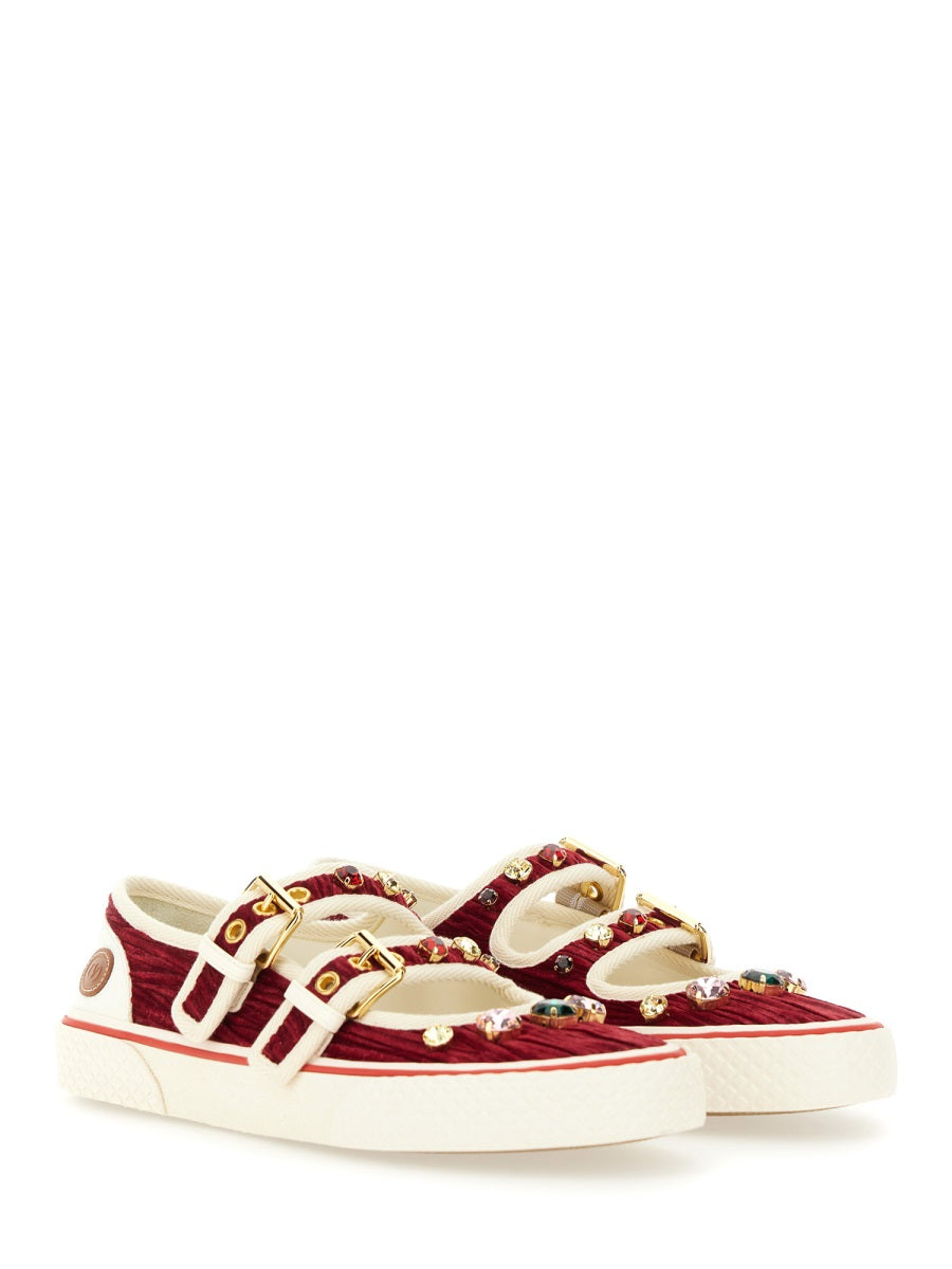 Valentino Garavani Women Velvet "Dollyboard" Ballerina Sneaker
