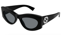 Gucci GG1843S-001 Glossy Black Oversized Cat-Eye Sunglasses