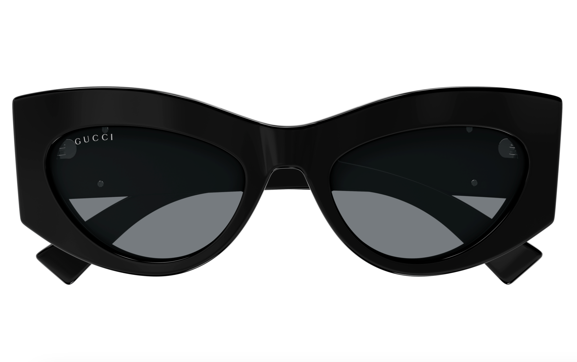 Gucci GG1843S-001 Glossy Black Oversized Cat-Eye Sunglasses