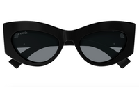 Gucci GG1843S-001 Glossy Black Oversized Cat-Eye Sunglasses