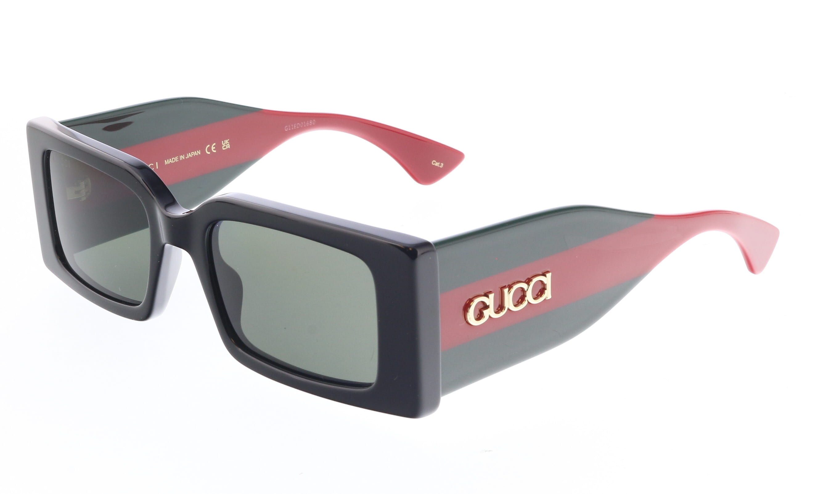 Gucci GG1860S-001 Black & Green square Ladies Sunglasses