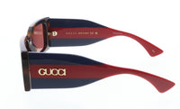 Gucci GG1860S-002 Havana, Blue & Red square Ladies Sunglasses