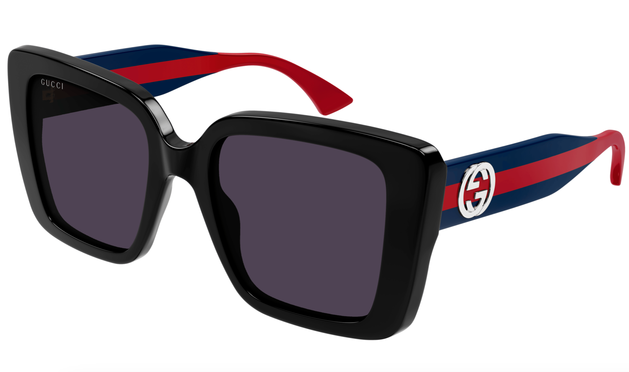 Gucci GG1861S-004 Black, blue & red square Ladies Sunglasses