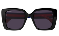 Gucci GG1861S-004 Black, blue & red square Ladies Sunglasses