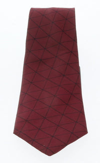 Emporio Armani Red Geometric 100% Silk Mens Tie