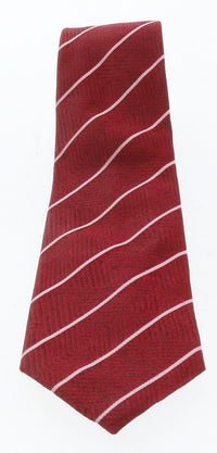 Emporio Armani Red Striped 100% Silk Mens Tie