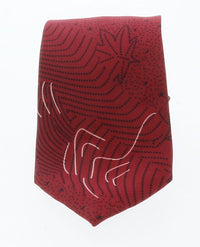 Emporio Armani Red Wave pattern 100% Silk Mens Tie