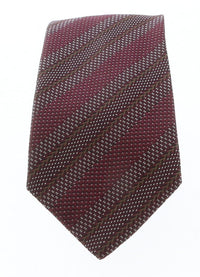 Emporio Armani Burgundy Regimental stripe 100% Silk Mens Tie